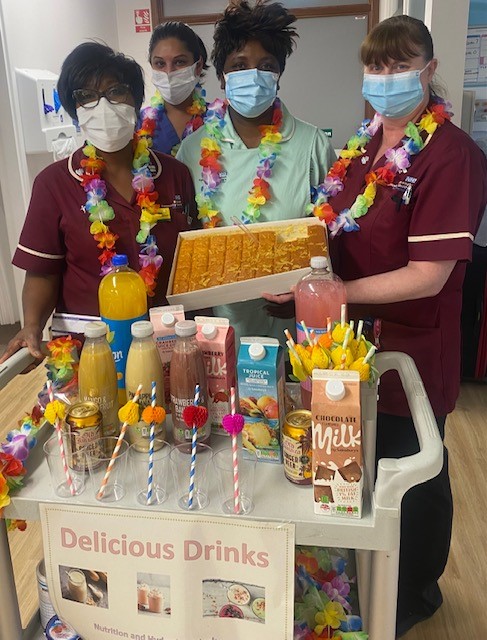 Some more highlights from nutrition and hydration week. The team made a delicious drinks trolley to promote hydration #NHWeek  #BCHCCharity