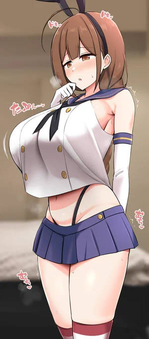 どうしても島風コス描きたかったので千雪に着てもらった 