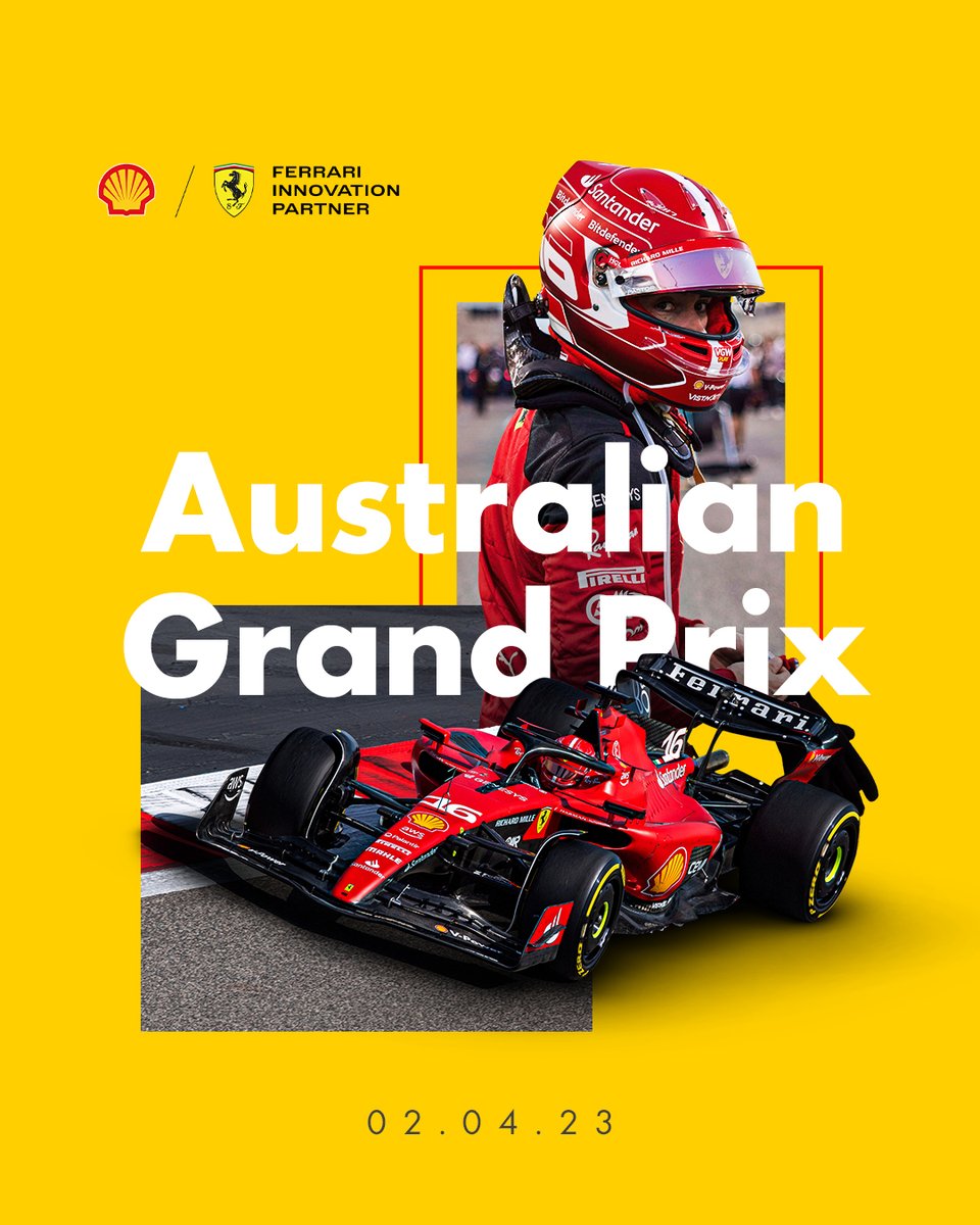 ShellMotorsport's tweet photo. WE’RE BACK in Australia 🇦🇺 

@ScuderiaFerrari are preparing for Round 3 of the @F1 season with our Shell scientists on hand the analyse the performance of Shell V-Power’s 10% renewable fuel at the Albert Park circuit 🧑‍🔬

#ShellMotorsport #F1 #FormulaOne https://t.co/ZdG2YWuqi0