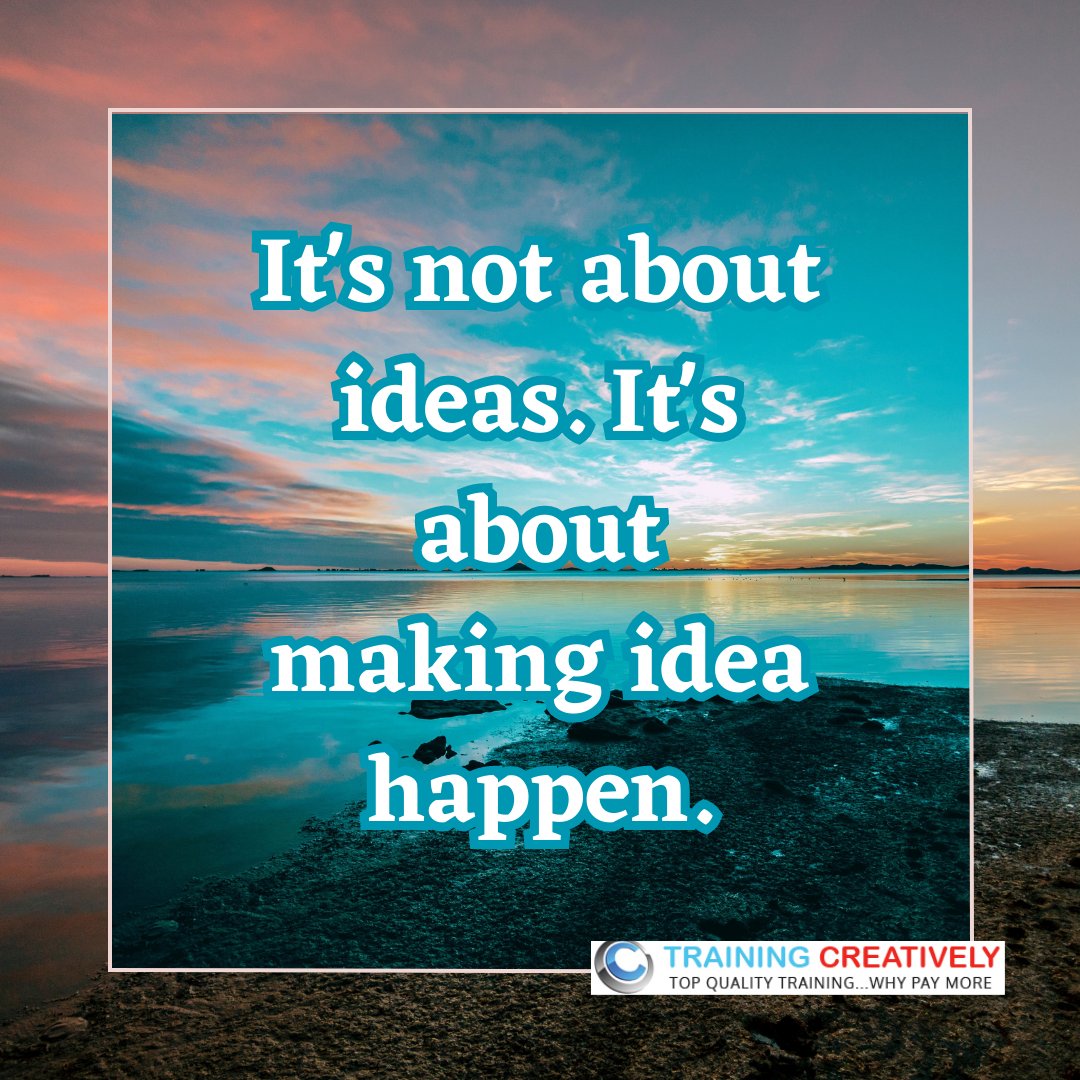 traincreatively's tweet photo. It's about making ideas happen. As great as it is to have ideas, it is even more important to have the skills to flesh out your ideas and turn them into something real.
#Dailyquotes #Mondaymotivation #TrainingCreatively #GetCertified #APMG #PEOPLECERT #AXELOS https://t.co/TPskzVFJ1I