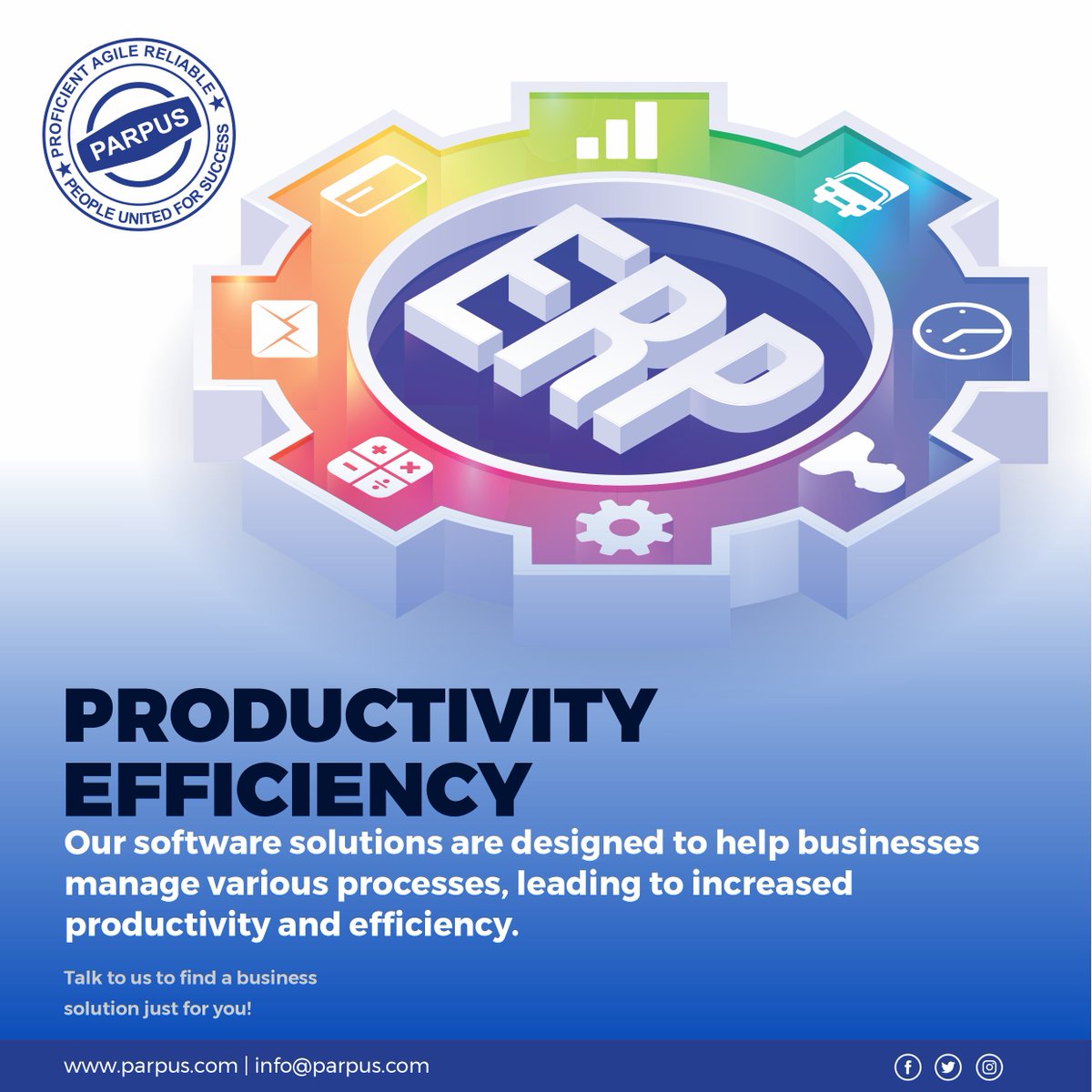 parpuslearning's tweet photo. Are you looking for an efficient way to manage your #businessoperations? Look no further than #ERPsystems! Our #softwaresolutions are designed to help businesses manage various processes, leading to increased productivity and efficiency.
➡️https://t.co/113lnbGpeU
#ParpusLimited https://t.co/2frxXZ3yDL