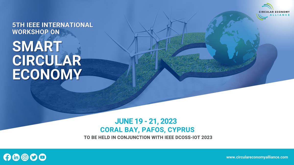 CEAlliance_'s tweet image. Don’t miss the opportunity to be part of the 5th #IEEE International Workshop on #SmartCircularEconomy.
This workshop focuses on the role of ICT as an enabler for #CircularEconomy. 
To register- lnkd.in/dwCxjvyw  
To know more lnkd.in/ebZcCRfY