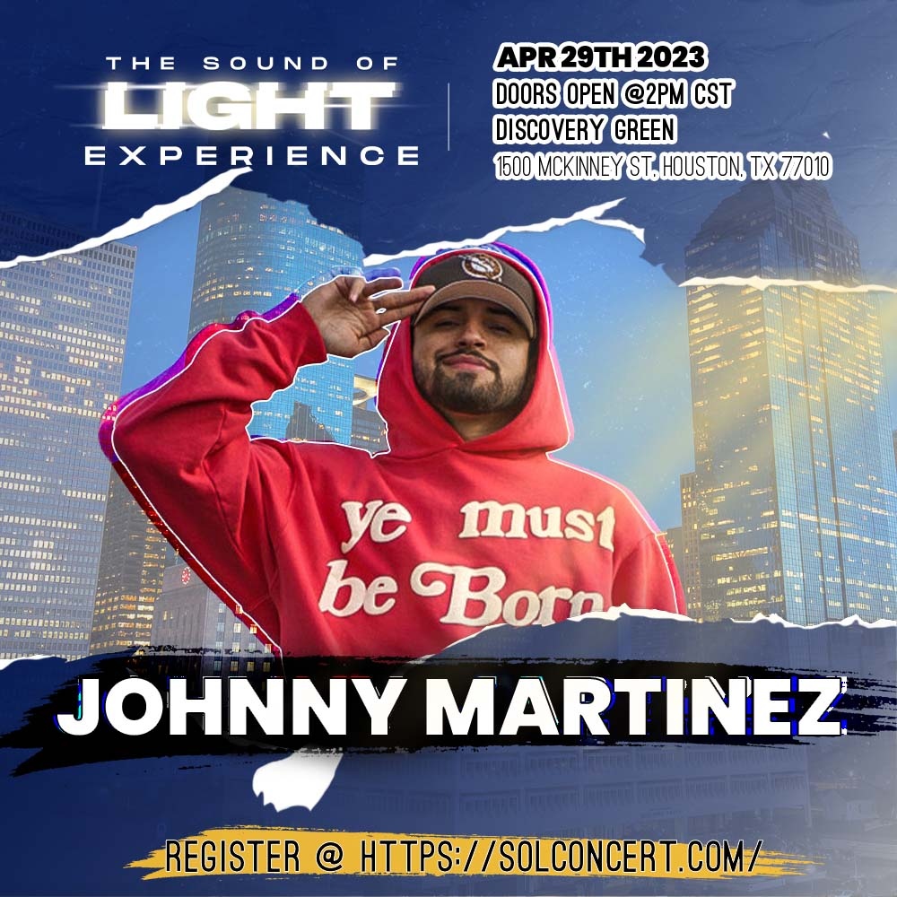 We are excited to have Johnny Martinez @believeandrepent at The Sound of Light Experience! 

Register for FREE ADMISSION: solconcert.com 

#SoundOfLightExperience⁠
#TheSoundOfLight⁠
#FiveFoldFoundation⁠
#TheVoiceOfHealing