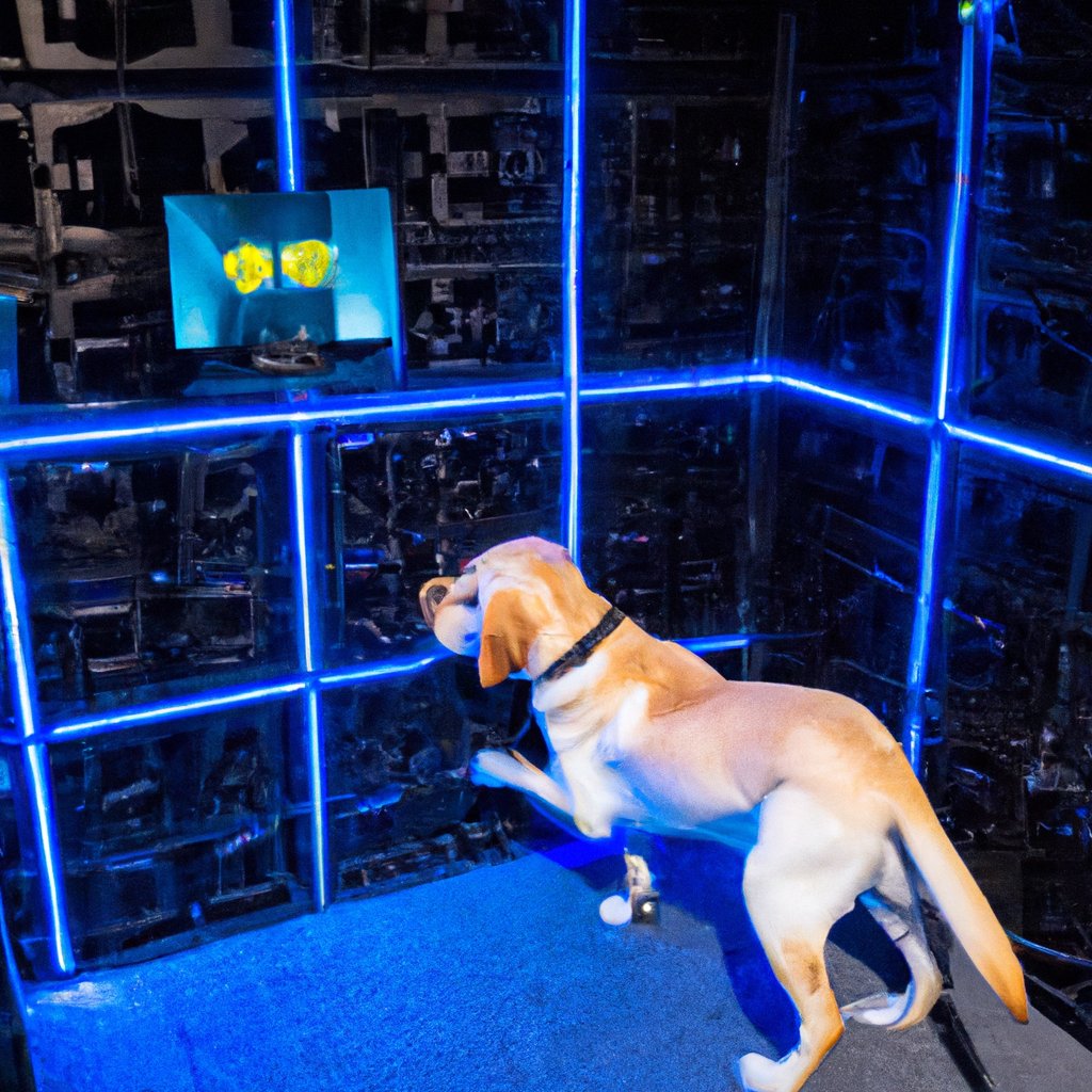 TechieDogs's tweet photo. Labrador Retriever dog progamming at Escape Room with a Intel NUC. #TechieDogs https://t.co/RWwsT60dP8