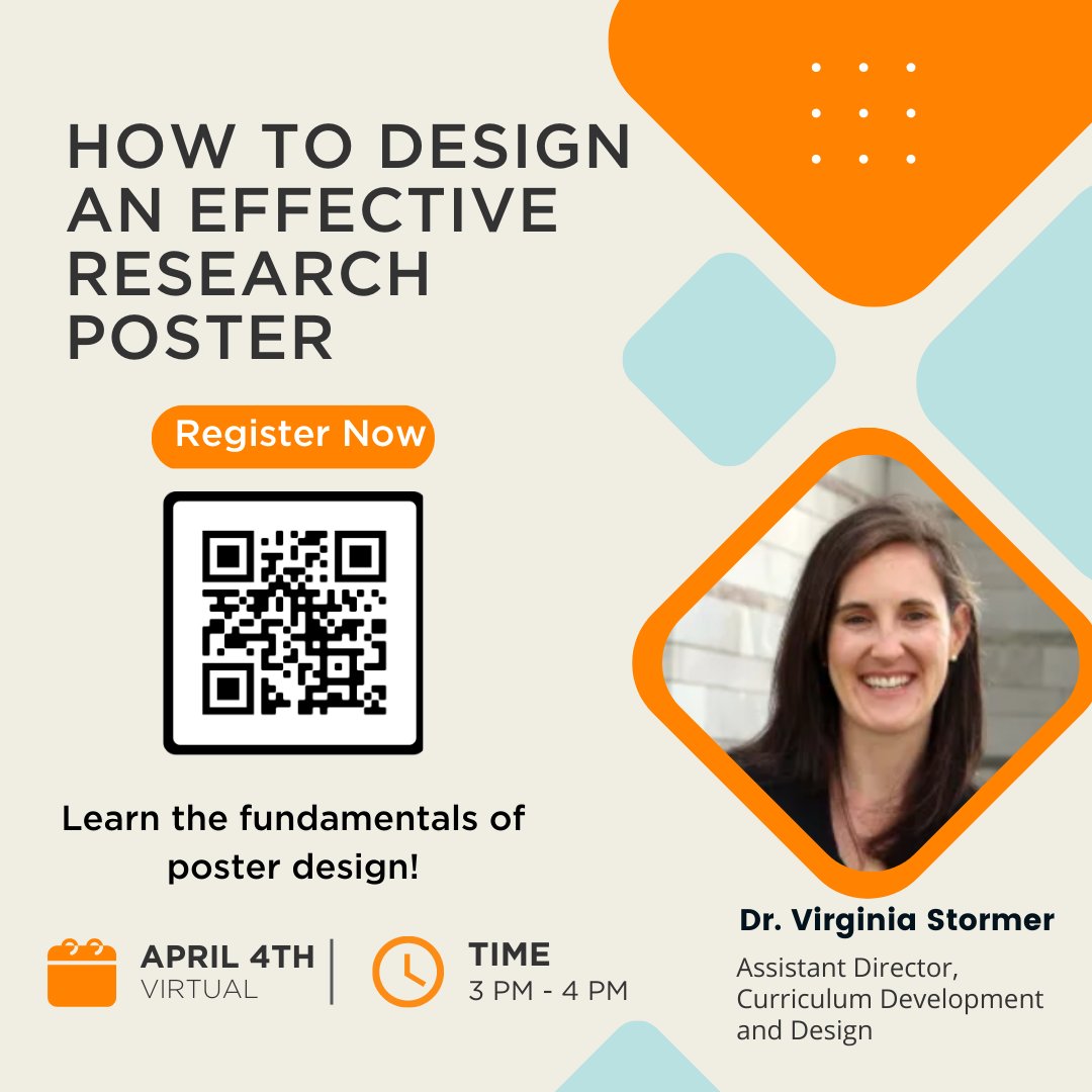 Register to learn how to easily and effectively communicate your research on a poster
.
Register to receive the zoom link
.
#VolsResearch