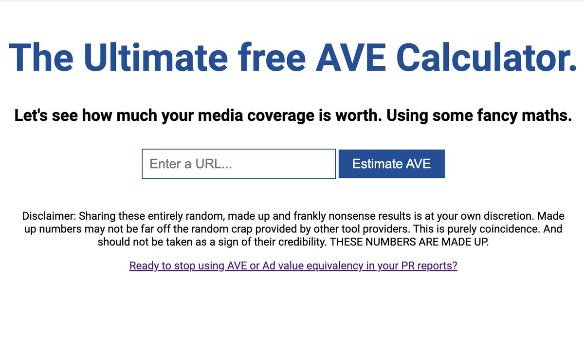 garydpreston's tweet image. No doubt GPT-4 and AI has serious applications for #prmeasurement #publicrelations - This calculator is not one of them.  It took me 10 mins to make using GPT-4. Can you believe vendors still include this metric in their tools?! :) 
coveragebook.com/calculator/

 1/2