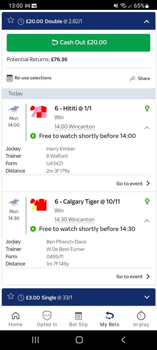 Really like the looks of this double today at Wincanton both horses won impressively last time and should improve further 

2.00 Hititi
2.30 Calgary Tiger