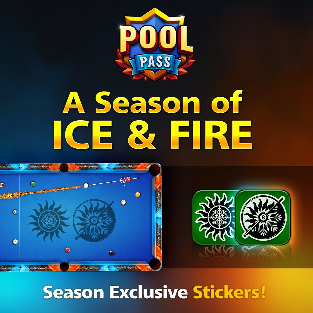 8ballpool's tweet image. Showcase your mastery of the elements with these exclusive A Season of #IceAndFire Stickers! 🧊 🎱 🔥

🎱 Winter Sun
🎱 Ice &amp;amp; Fire

Play today and leave no #PoolPass reward unclaimed!

#8BallPool
