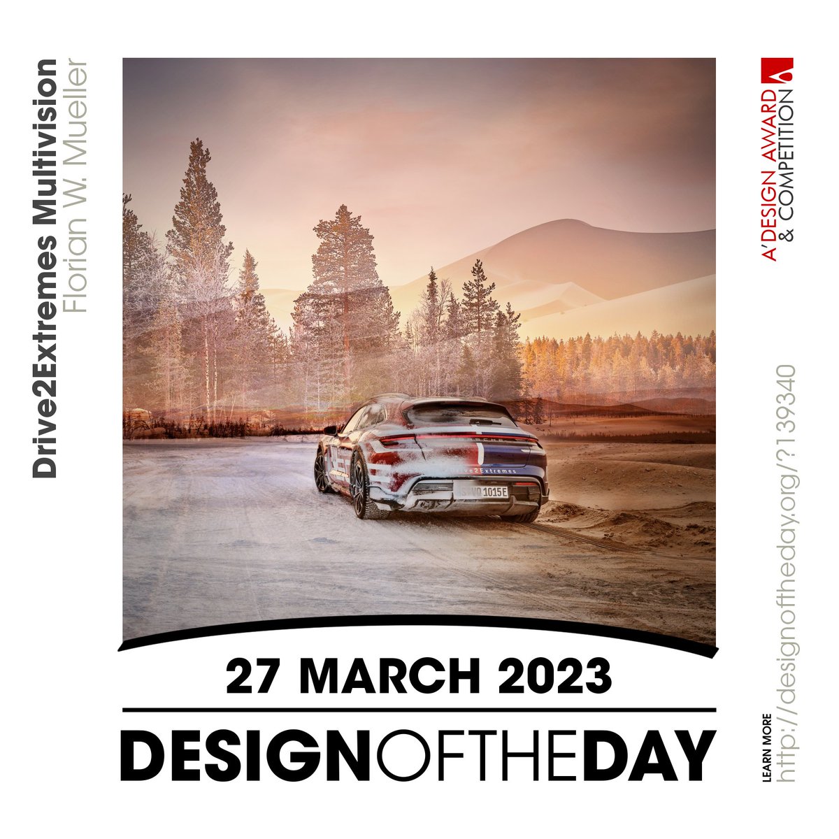 adesignaward's tweet photo. Congrats to ´@florianwmueller, the creator behind the Design of the Day of 27 March 2023 - Drive2Extremes Multivision Photography Artwork. Check out this great work now. We are currently featuring it at https://t.co/v946A1Jibh #adesignaward #adesigncompetition #Photography https://t.co/YuFhegdGGt