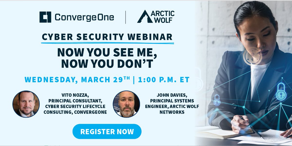 Prime_TSR's tweet photo. Join ConvergeOne and Arctic Wolf for a webinar THIS WEDNESDAY to learn about #CyberSecurity trends and risk mitigation strategies! 

Register now: https://t.co/xtLbU8LMbK https://t.co/6k7mVxddPz