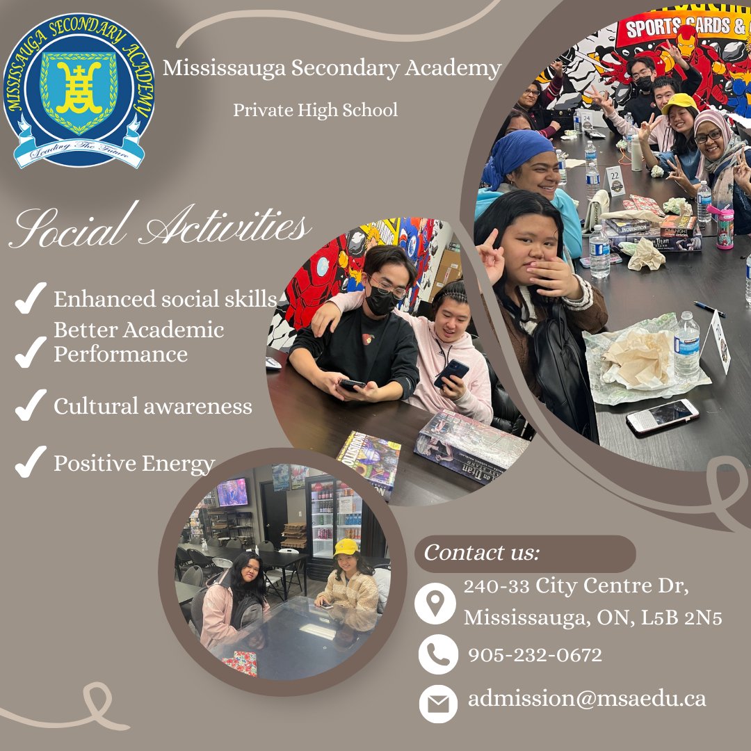 MSA_eduofficial's tweet image. MSA social activities help
students to develop better social skills, such as
communication, empathy, and cooperation. Also can
positively impact their academics.
#highschoolactivity #socialactivity #highschool