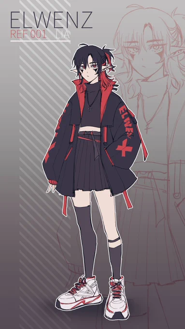 New ref of my persona/oc/chara/vtuber whatever,did this in between homework hehe 