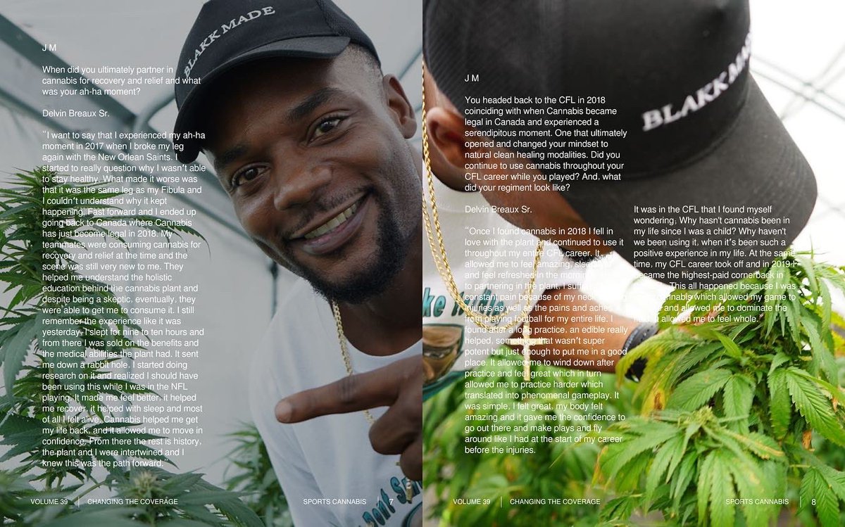 sports_cannabis's tweet photo. Retired NFL and CFL legend, best-selling author and thought leader Delvin “ @Breauxshow24 ” Breaux Sr. is changing the coverage and making a play for cannabis.

Early in his football-career,  during a kickoff return, Delvin sustained what medical professionals would consider a career-ending injury, fracturing his C4, C5, and C6 Vertebrae.  Despite the setback, Delvin Breaux Sr. would not be denied a professional football career.  With a relentless work ethic and ferocious appetite to succeed, Delvin ultimately made his dream a reality in 2013 when he was drafted to the CFL by the Hamilton Tiger-Cats.  Shortly after, he took his talents to the NFL to play for the New Orleans Saints.  In his first game with the New Orleans Saints, Delvin suffered a fractured Fibula which sidelined him for 6 games and in an unfortunate turn of events in 2017 endured the same injury again.  Despite the constant hurdles, Delvin Breaux Sr. persevered against all odds, heading back to Canada to dominate the CFL with the Hamilton Tiger-Cats and the BC Lions, becoming the league's highest-paid cornerback before retiring in 2022.

Today, Delvin Breaux Sr. is using his platform to share his journey with mental health, wellness and the pivotal role cannabis played in his career.  He’s also a best-selling author, releasing “Un-Breaux-Ken” a book he’s written to inspire others to push forward regardless of any obstacles placed in front of them.  

"Once I found cannabis in 2018 I fell in love with the plant and continued to use it throughout my entire CFL career.  It allowed me to feel amazing, sleep well and feel refreshed in the mornings.  Prior to partnering in the plant, I suffered from constant pain because of my neck and leg injuries as well as the pains and aches from playing football for my entire life.” Adding “It was simple, I felt great, my body felt amazing and it gave me the confidence to go out there and make plays and fly around like I had at the start of my career before the injuries.”
-D Breaux Sr.

Learn About His Movement;
https://t.co/75C47UTzx4

#SportsCannabis #CannabisAthlete #DelvinBreauxSr #NFL #CFL #MedicalCannabis #ChangetheGame #BreaktheStigma