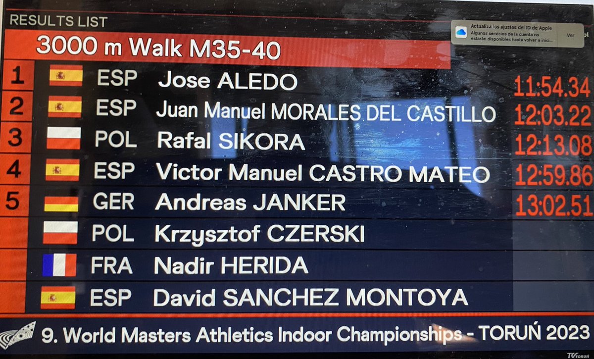 atletismoplayas's tweet photo. Y nos llega otro oro desde Torun y también en la marcha, en la categoría M40, por medio de José Ignacio Aledo. El castellonense ha dominado la prueba de principio a fin y ha reservado fuerzas para la prueba sobre 10km del próximo viernes. https://t.co/4aWCwRXEvc