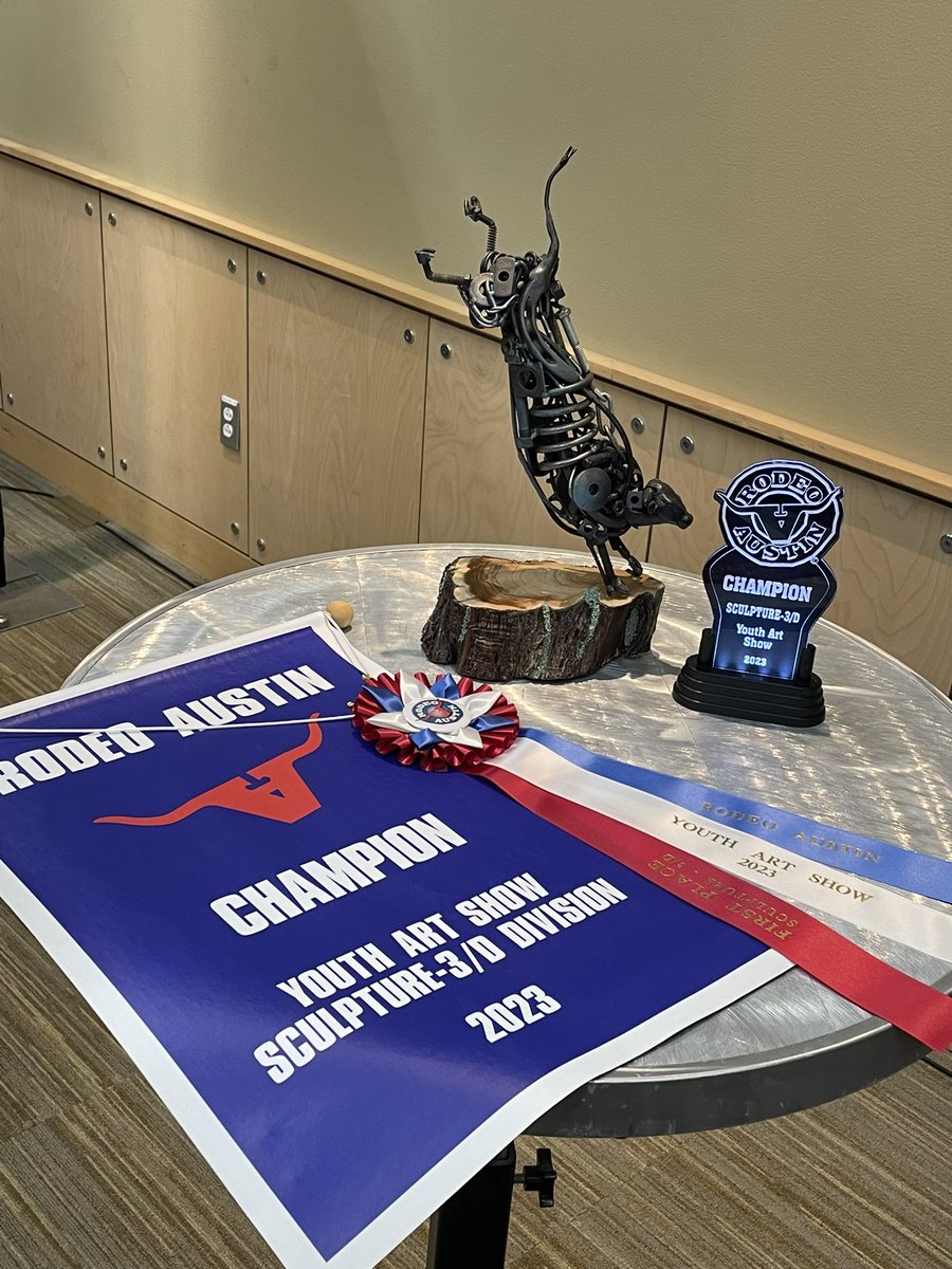 CLHS art student, James Evans was at the Austin Rodeo Art Auction this Saturday representing his piece to buyers. It sold for an astounding $14,000! A new record for CLHS highest selling art piece. <a href="/canyonlakehs/">CanyonLakeHS_Hawks</a> <a href="/comalfinearts/">Comal ISD Fine Arts</a> <a href="/cisdnews/">Comal ISD</a> #comalfinearts <a href="/CLHSPrincipal/">Mark Oberholtzer</a> <a href="/MandyEpley/">Mandy Epley</a>