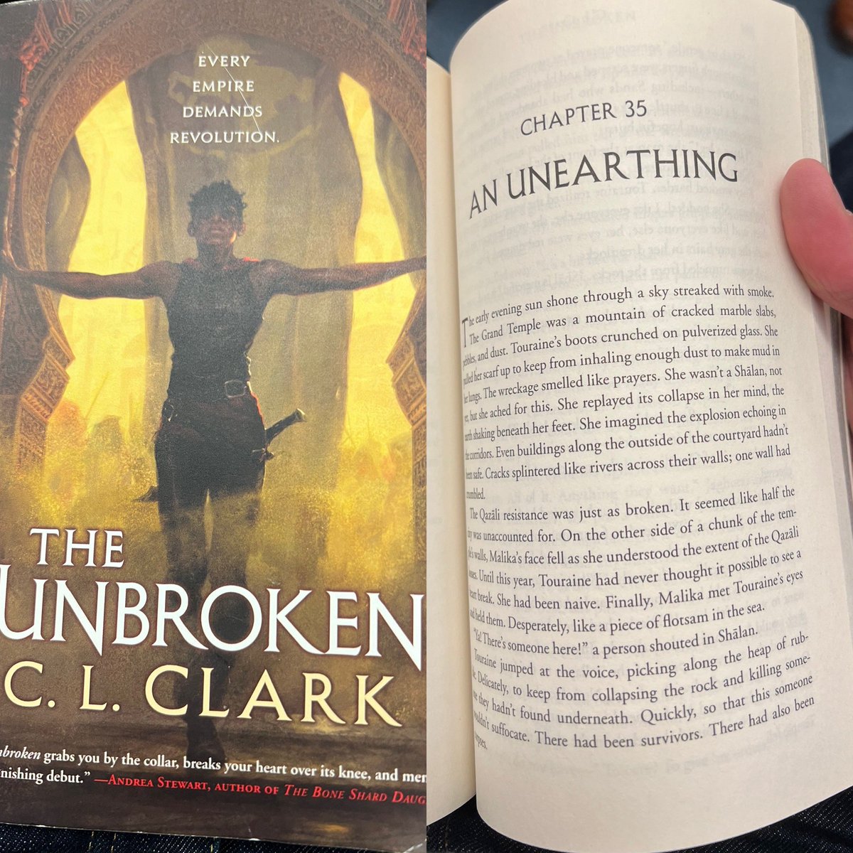 nonteentitan's tweet photo. Because sometimes when you have a big TBR pile, you just have to make a choice. Todayโs #trainread is my reread of The Unbroken by @C_L_Clark in advance of reading #TheFaithless https://t.co/h0LL2rF4Pd