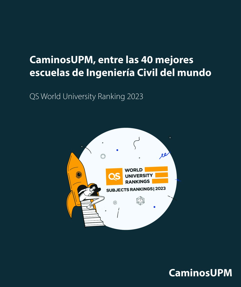 CaminosUPM (@caminosupm) on Twitter photo ¡Notición! L@caminosupm ha quedado en el Top 40 del mundo en el <a href="/worlduniranking/">QS World University Rankings</a> de Ingeniería Civil y Estructural 2023 🎉👏 Este logro es gracias al esfuerzo y dedicación de nuestros profesores, estudiantes y comunidad💪🙌 ¡Enhorabuena a todos! 🌍🔝 @Delegacion_ICCP <a href="/La_UPM/">Universidad Politécnica de Madrid</a> ¡Notición! L@caminosupm ha quedado en el Top 40 del mundo en el <a href="/worlduniranking/">QS World University Rankings</a> de Ingeniería Civil y Estructural 2023 🎉👏 Este logro es gracias al esfuerzo y dedicación de nuestros profesores, estudiantes y comunidad💪🙌 ¡Enhorabuena a todos! 🌍🔝 @Delegacion_ICCP <a href="/La_UPM/">Universidad Politécnica de Madrid</a>