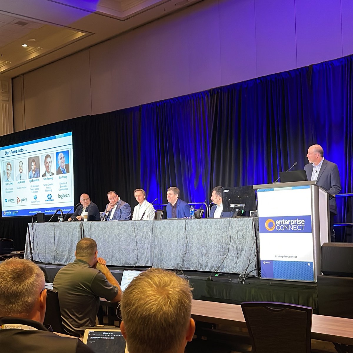 GeekInAwe's tweet photo. Enterprise Connect 2023 is underway! Kicking the day off with The Future of Video and Meeting Rooms panel hosted by @iweinstein.

#ec23 #EnterpriseConnect https://t.co/nIV0nUbjKF