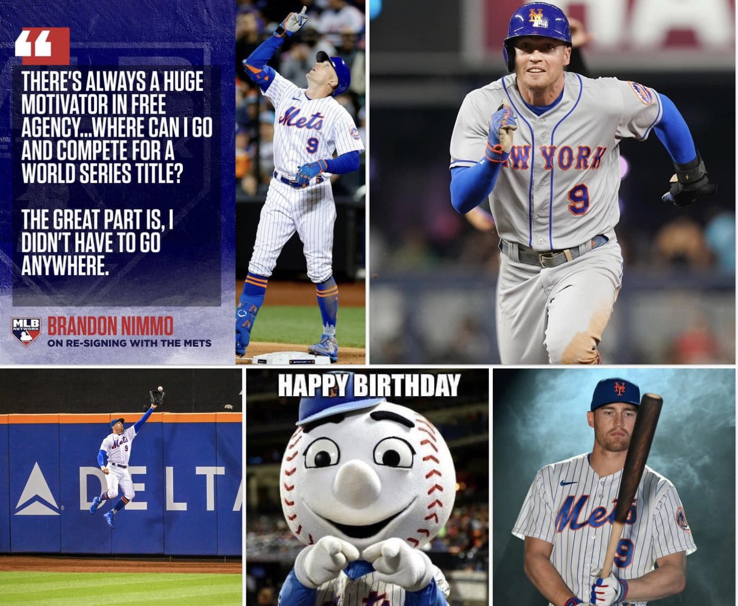    March 26th a very Happy 30th birthday to Met-for-life, Brandon Nimmo! 