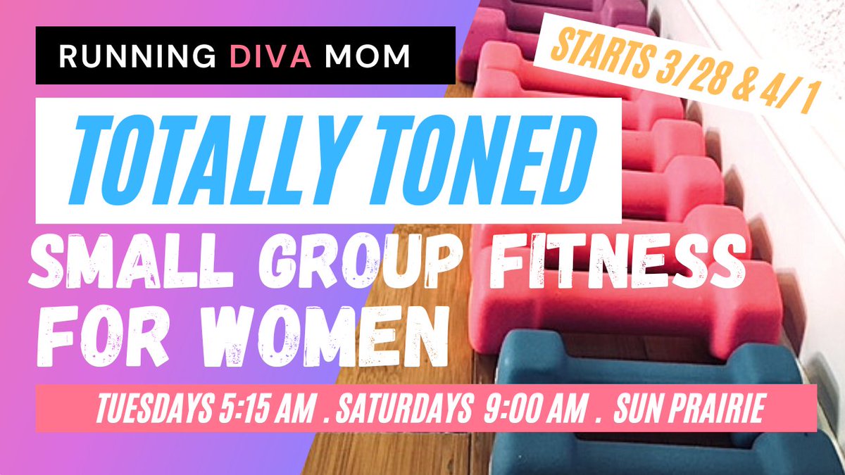 ✨FINAL CALL for TOTALLY TONED - TUESDAY MORNINGS! 

Totally Toned for Women – Tuesday early mornings
Tuesdays 5:15-6:00 am | Starts March 28
Running Diva Mom Studio (downtown Sun Prairie)
runningdivamom.com/product/tt_tue…