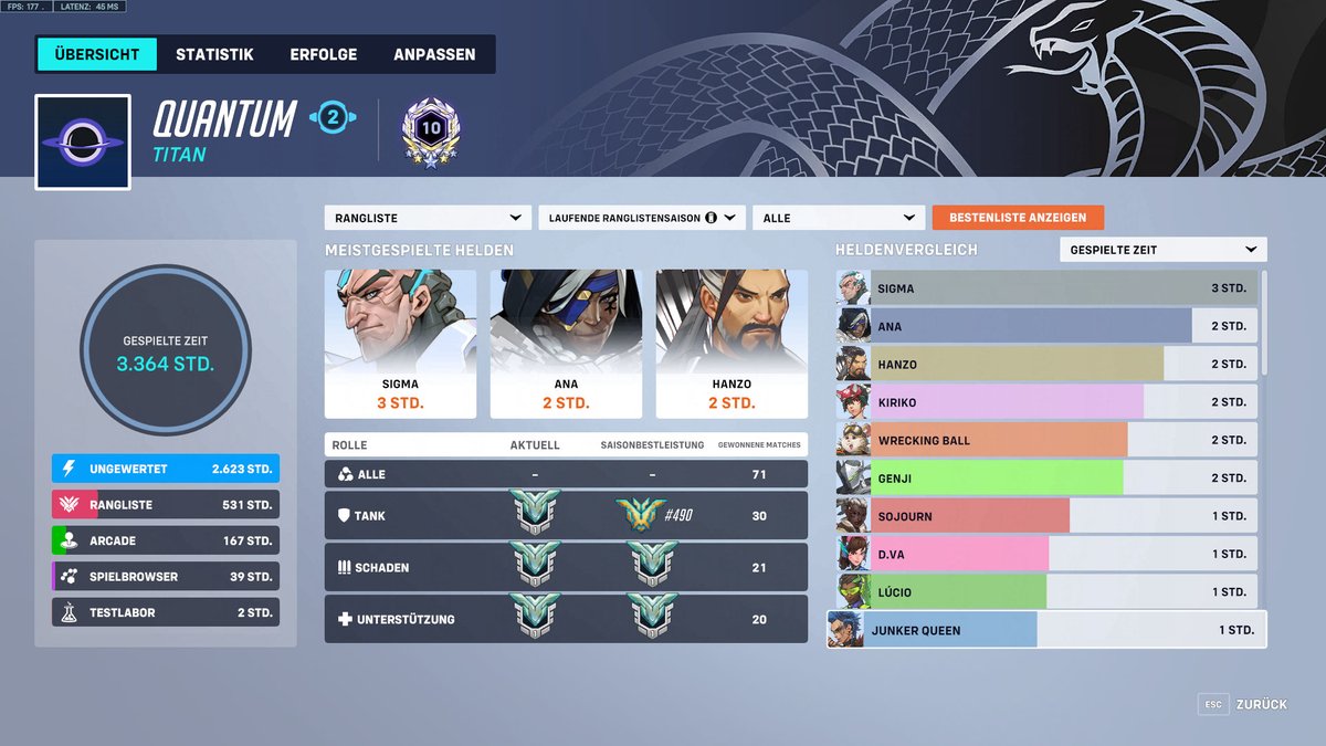 UrbaN_3124's tweet photo. @Blizzard_Ent @OverwatchDE @PlayOverwatch Nice Matchmaking "Balance" Ty I had so much fun as never before -.- #Overwatch #Overwatch2 #fixyourmatchmaking https://t.co/Ir3PZPIXu2