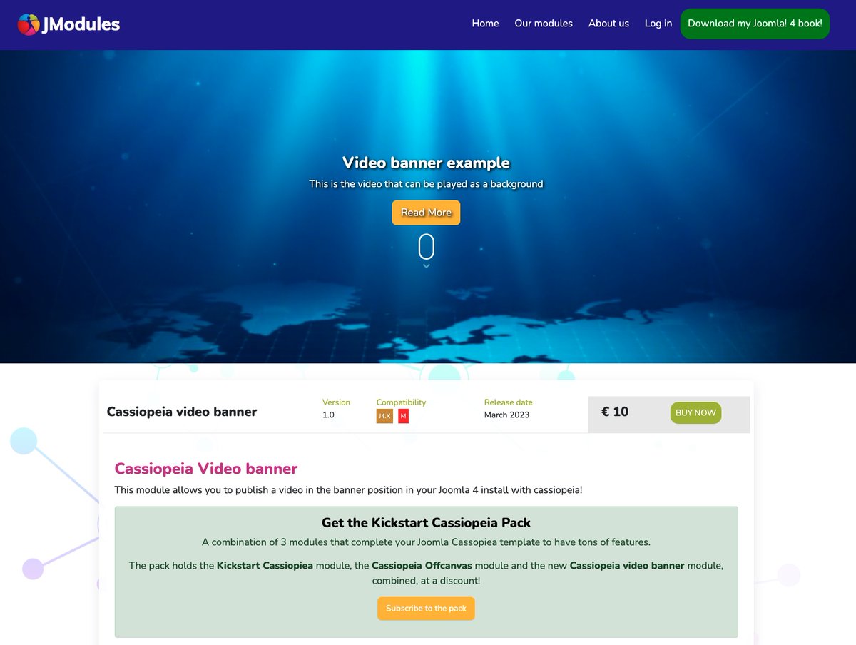 Need a video as a banner background in Cassiopeia? 
We have the solution!

jmodules.com/our-joomla-mod…

#joomla #CMS #opensource #cassiopeia #video