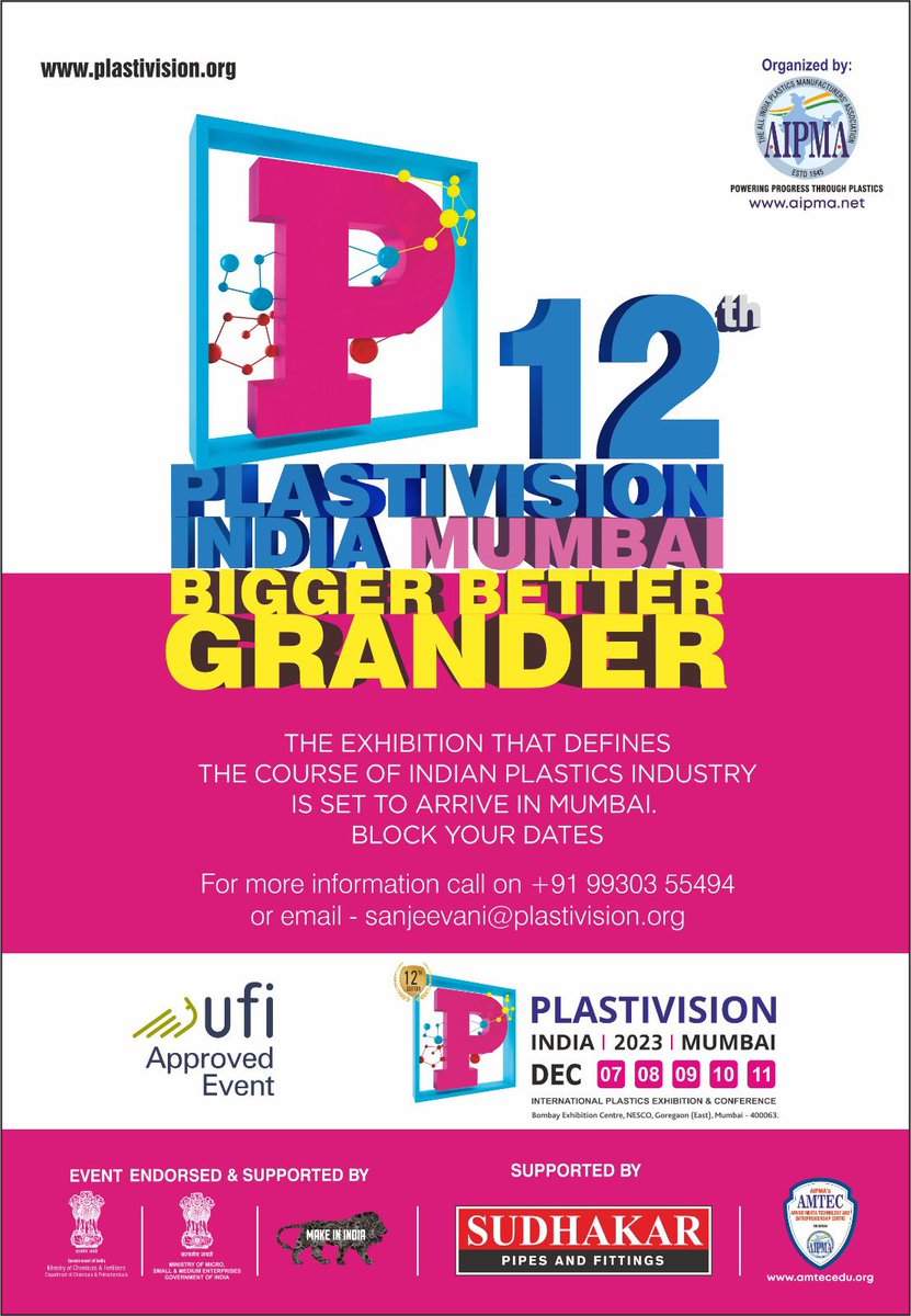 🅿️🅱️

➡️ PlastiVisionIndia 2023

As a leading provider of advanced automation technologies, PVI offers a comprehensive overview. Increasing operational efficiency

 bit.ly/3bCaUYK 

sanjeevani@plastivision.org 
+91 9930355494

@plastivision_in 
#PlastivisionIndia #PVI