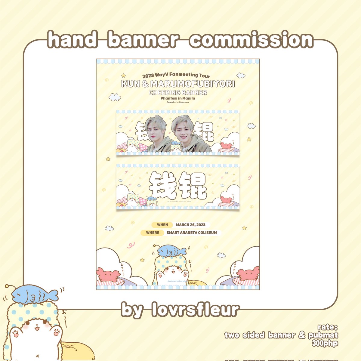 lovrsfleur's tweet photo. ᘇ ׂ ֪ #fleurcomms | samples ! ୨୧
– two sided hand banner + pubmat
: ¨·.·¨ :
` ·. hi, i accept design commissions for your desired freebies ! feel free to send me a dm if you're interested !
t. wts lfb ph kpop banners pubmat photocard photostrip slogan digital https://t.co/mCG78HXFNE