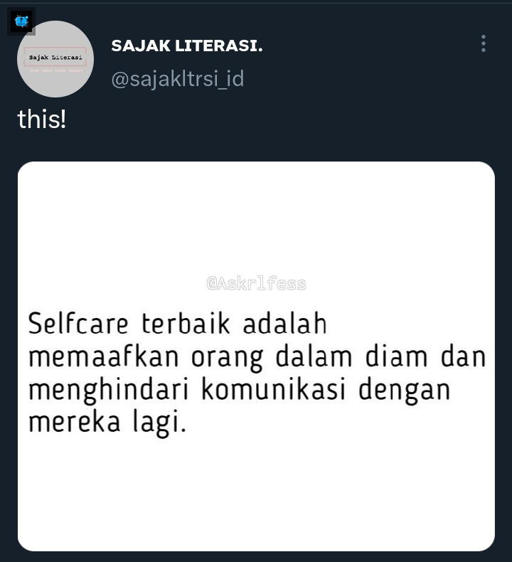 Askrlfess's tweet photo. [askrl] Ada yang pernah cut off pertemanan? Terus nyesel gak dengan keputusan itu? https://t.co/Uxv3VmQa3P