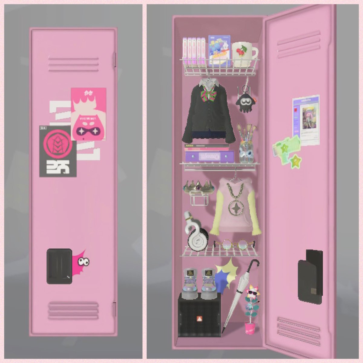 ヒメちゃんをイメージしながらちまちま作ってたロッカー🌸 やっと出来 ヒメちゃんをイメージしながらちまちま作ってたロッカー🌸 やっと出来