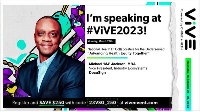 Now at <a href="/theviveevent/">ViVE</a> Room 214, Lvl 2, MCC ➡️ <a href="/NHITunderserved/">NHIT</a> Health Equity Leadership Breakfast

<a href="/MicJax/">Michael Jackson -MJ</a>, @DocuSign 
Amanda Goltz, <a href="/awscloud/">Amazon Web Services</a>
<a href="/HalliwellSD/">steve halliwell</a> , <a href="/Oracle/">Oracle</a> 
Sindhu Pandit, MD, <a href="/VMware/">VMware</a> 
Elizabeth Boudreau, <a href="/awscloud/">Amazon Web Services</a>  
<a href="/mcgibbons/">Chris Gibbons MD, MPH</a> #NHIT
#ViVE2023 #digitalhealth #healthIT