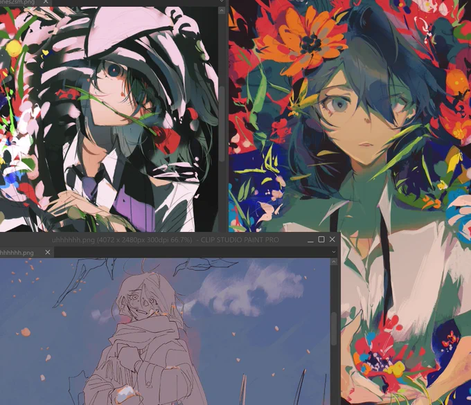 I dont know how other artists work, but besides schoolwork and fanart, 50% of my time spends on overthinking and trying to decipher my feelings and then think of how to draw that out and my art either looks like this or that 