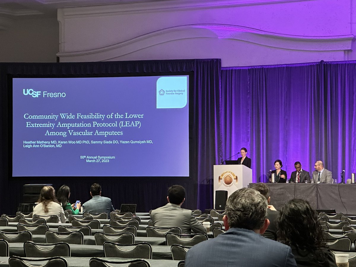 Outstanding presentation by @HeatherEMatheny looking at a multi-disciplinary protocol to improve outcomes in vascular amputees #scvs2023 @limbsalvagedr @KarenWooMD @YQumsiyeh