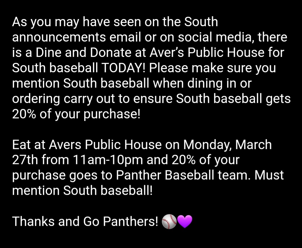 It's a win-win! Great pizza and a great cause.
@averspizza @bhsspanthers @BHSS_Athletics @BHSS_Baseball  @DoctorGC @TheMopLady @MarkDCady @ChronicHoosier