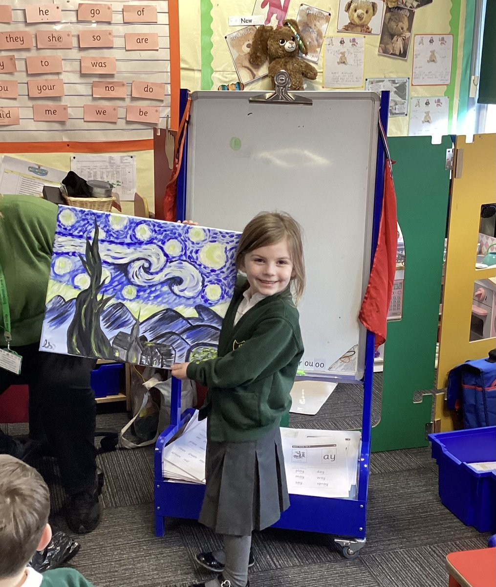 Year 1 are currently studying the artist Vincent Van Gogh and Edith has been so inspired in lessons, she even brought in one of her mum’s Van Gogh creations to help inspire the rest of the class.