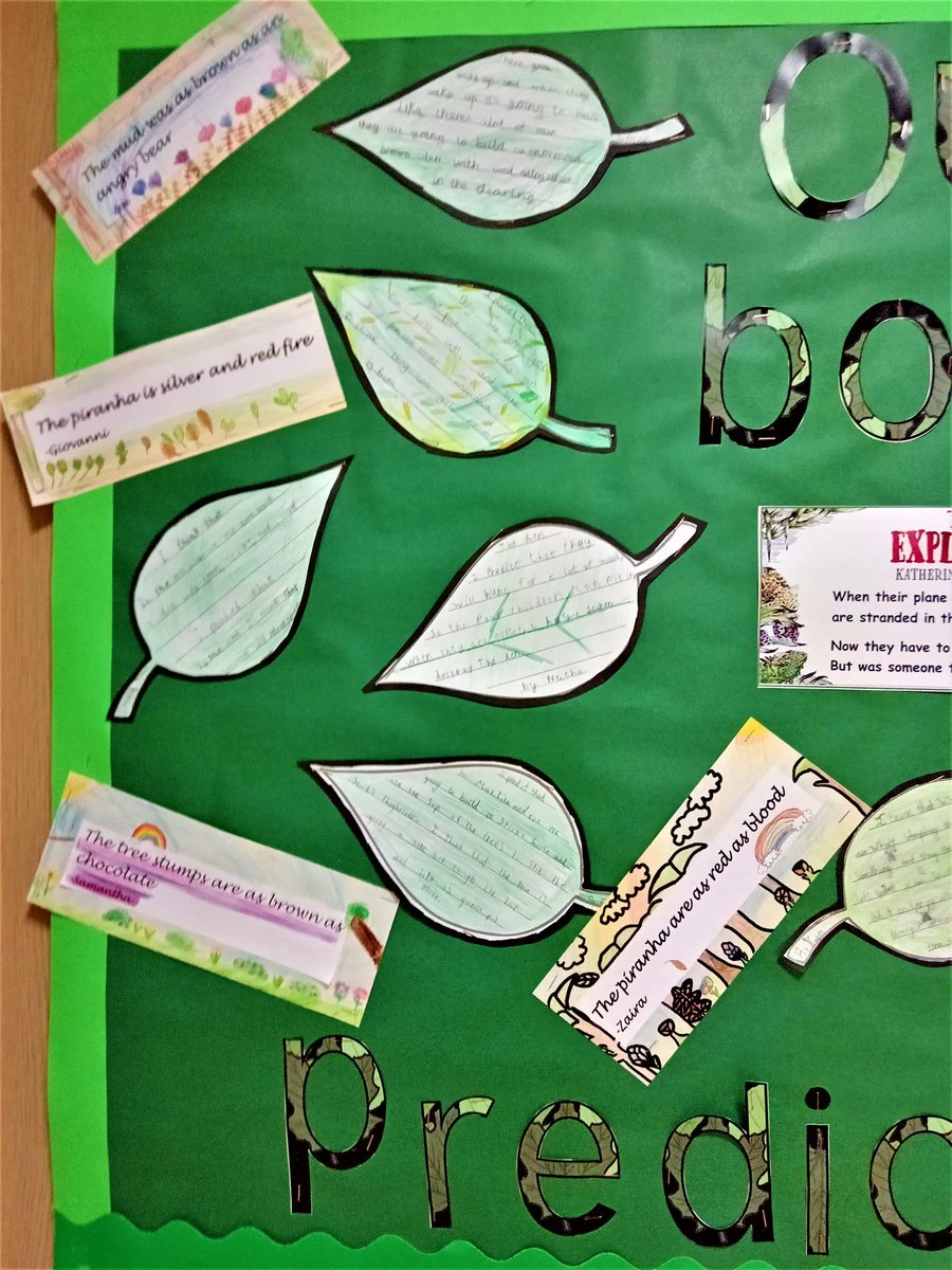 BritSchoolGC's tweet photo. As a continuation of their topic about rainforests, our South School's year 4 students have been reading a book called 'The Explorer' by Katherine Rundell. This story is about some children stranded in the Amazon Rainforest. Super work, Year 4 South! https://t.co/EaSk2BQSBT