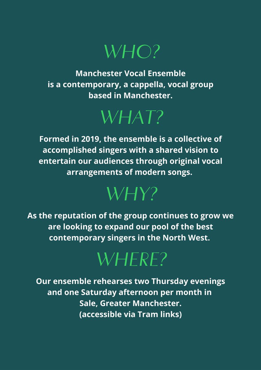 🎙️ Sing with us! We are holding auditions on April 22nd for all voice parts. Find out more info by visiting our website and please share with singers who might be suitable, thanks! #auditions #vocalensemble #vocalgroup #singers #manchester #northwest #contemporary #acappella