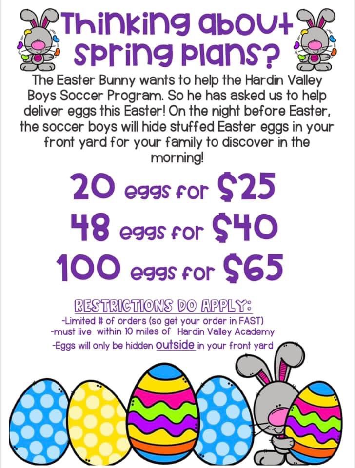 HVA_boyssoccer's tweet photo. Easter is less than 2 weeks away!  Need a little Easter Bunny help?? 🐰

Let the HVA Boys Soccer program hide eggs for you!  🥚

Form and money due April 1st! https://t.co/yeJFpaZYr0