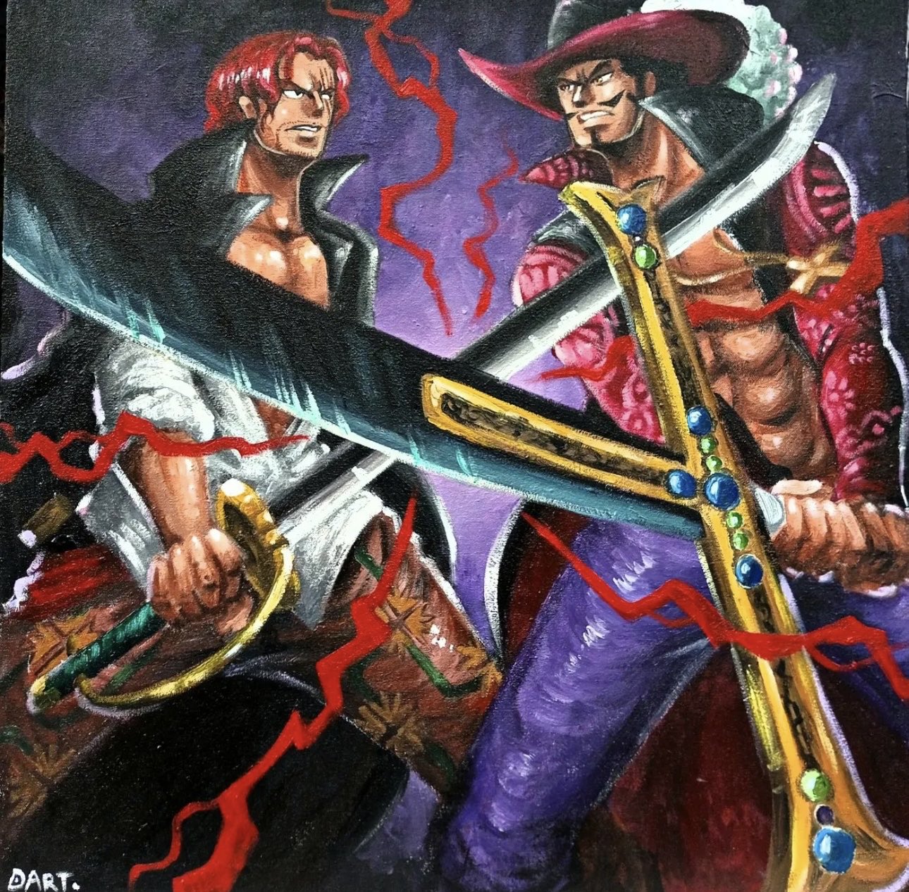 One Piece Mihawk Vs Shanks