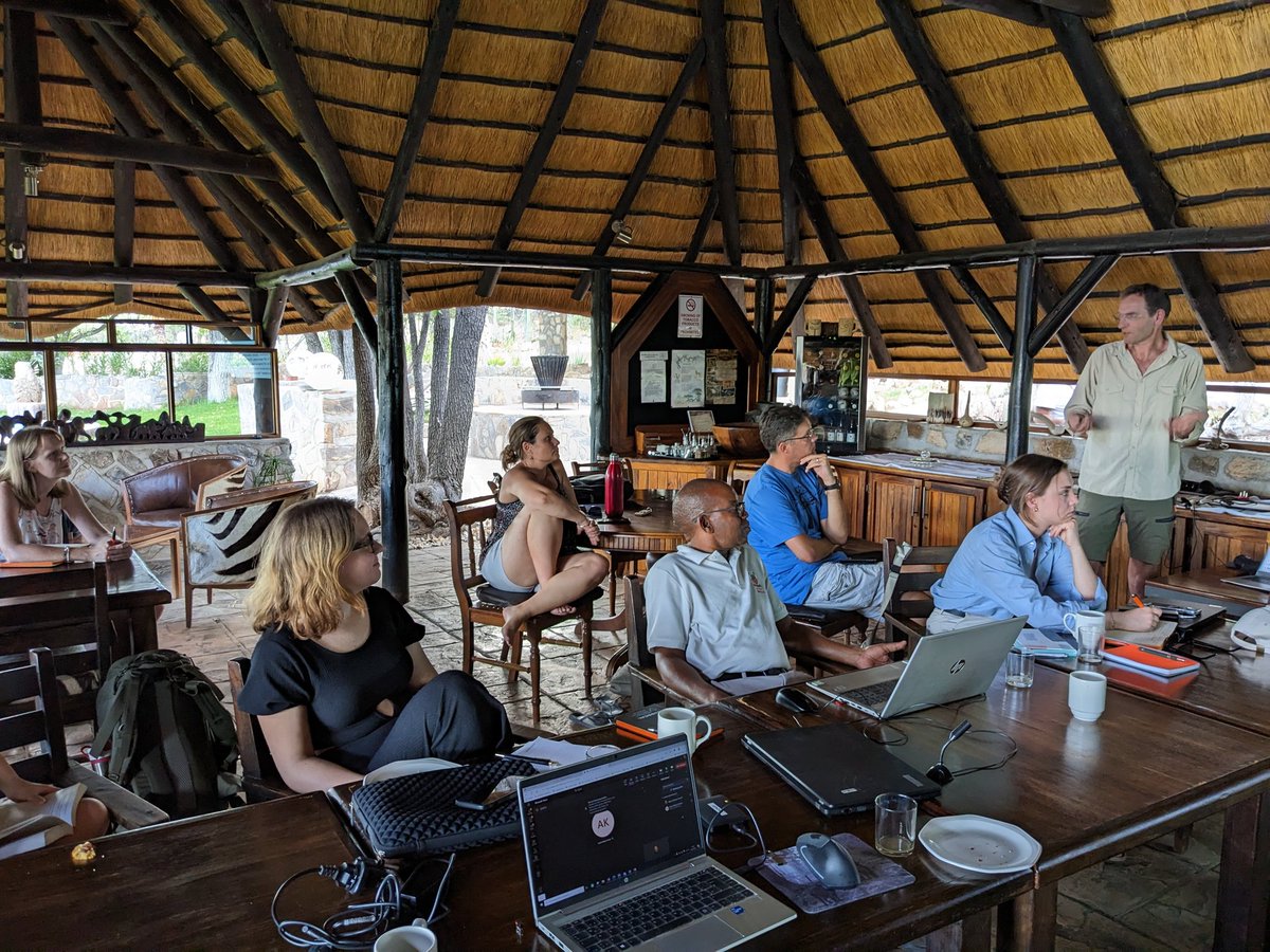 MarcoHeurich's tweet photo. We are having a great workshoph on our Antelope project in an rather unusual setting close to Etosha NP. While discussing our research many Antelope species are passing by such as Eland, Waterbuck, Kudu, ... https://t.co/XvViBJ1zFk