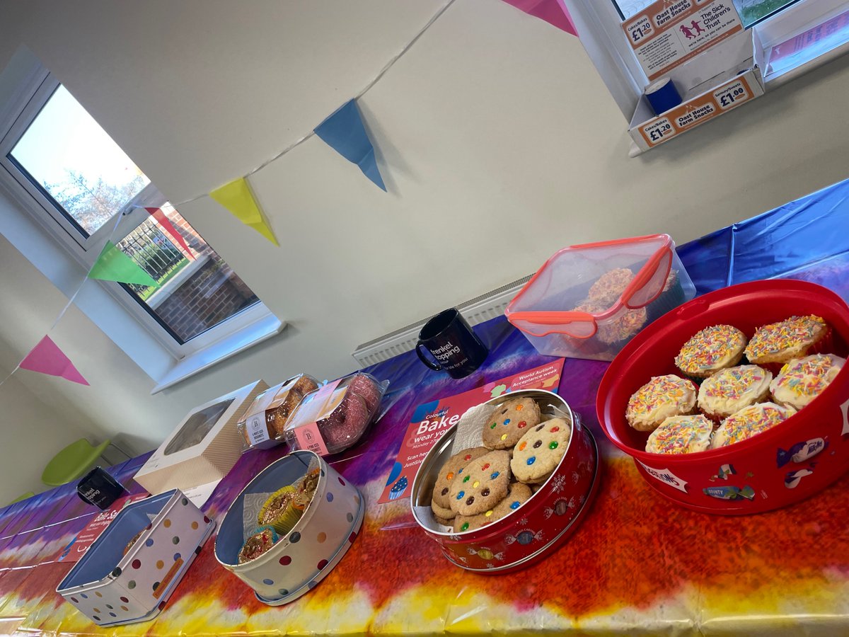 Frenkel_Topping's tweet photo. In the FTL offices we are celebrating Autism Acceptance week! We are proudly supporting @Autism .
This week's theme is COLOUR! Today we are hosting our own #SpectrumColourChallenge fundraiser by having a colourful bake sale and wearing our brightest colourful clothes to work.🍰 https://t.co/PHyAS43sNu