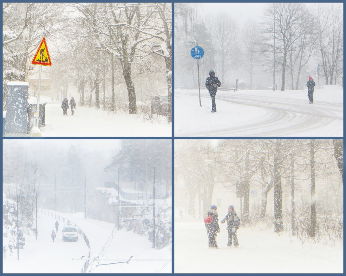 Saattoi olla tämän talvikauden sakein lumipyry 
pari tuntia sitten.
Tähän mennessä... 😄

#valokuvaus #sää #Helsinki 
#photo #Weather #blizzard