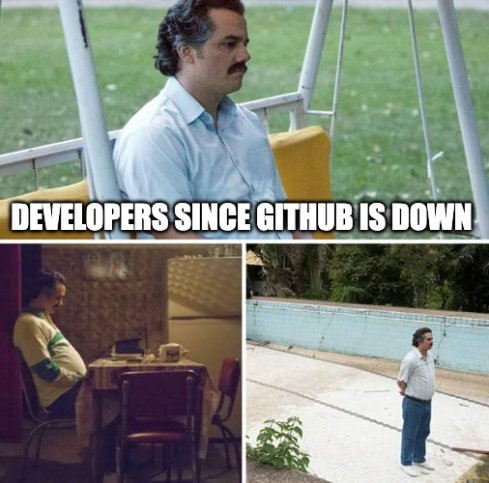 wundergraphcom's tweet photo. Anyone else feel like this since #github is down? 😔 https://t.co/yM8LBH4hke