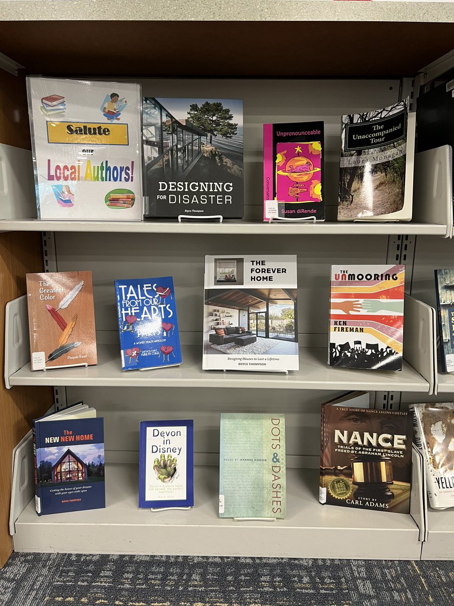 boyce_thompson's tweet photo. All over the Local Authors shelf at the Bethesda library. https://t.co/sHpKCiEsmx