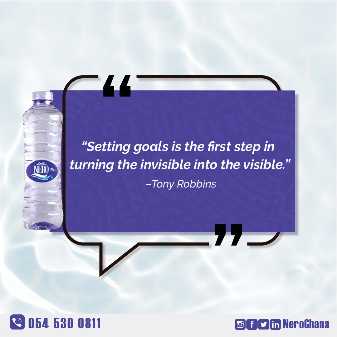 neroghana's tweet photo. Setting clear goals will guide your focus and help you sustain that momentum. Keep Going! #DrinkNero #NeroGhana

#ExperienceNature #TrustInEveryDrop #LoveNeroMineralWater #MondayMotivation #NeroQuoteOfTheWeek https://t.co/2OghGc6JhO