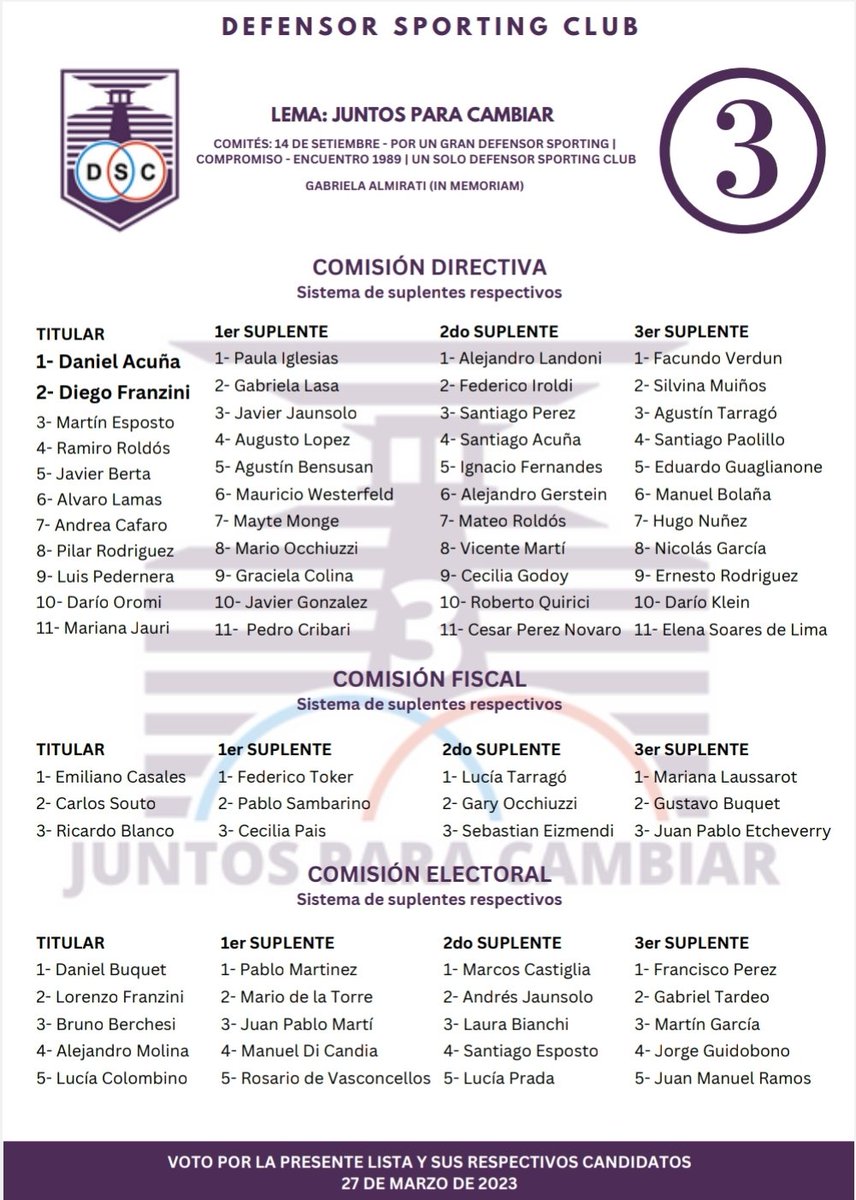Yo ya la voté. Hasta las 20hs hay tiempo. Acompañanos. El cambio que Defensor Sporting necesita. 👇
#JuntosParaCambiar