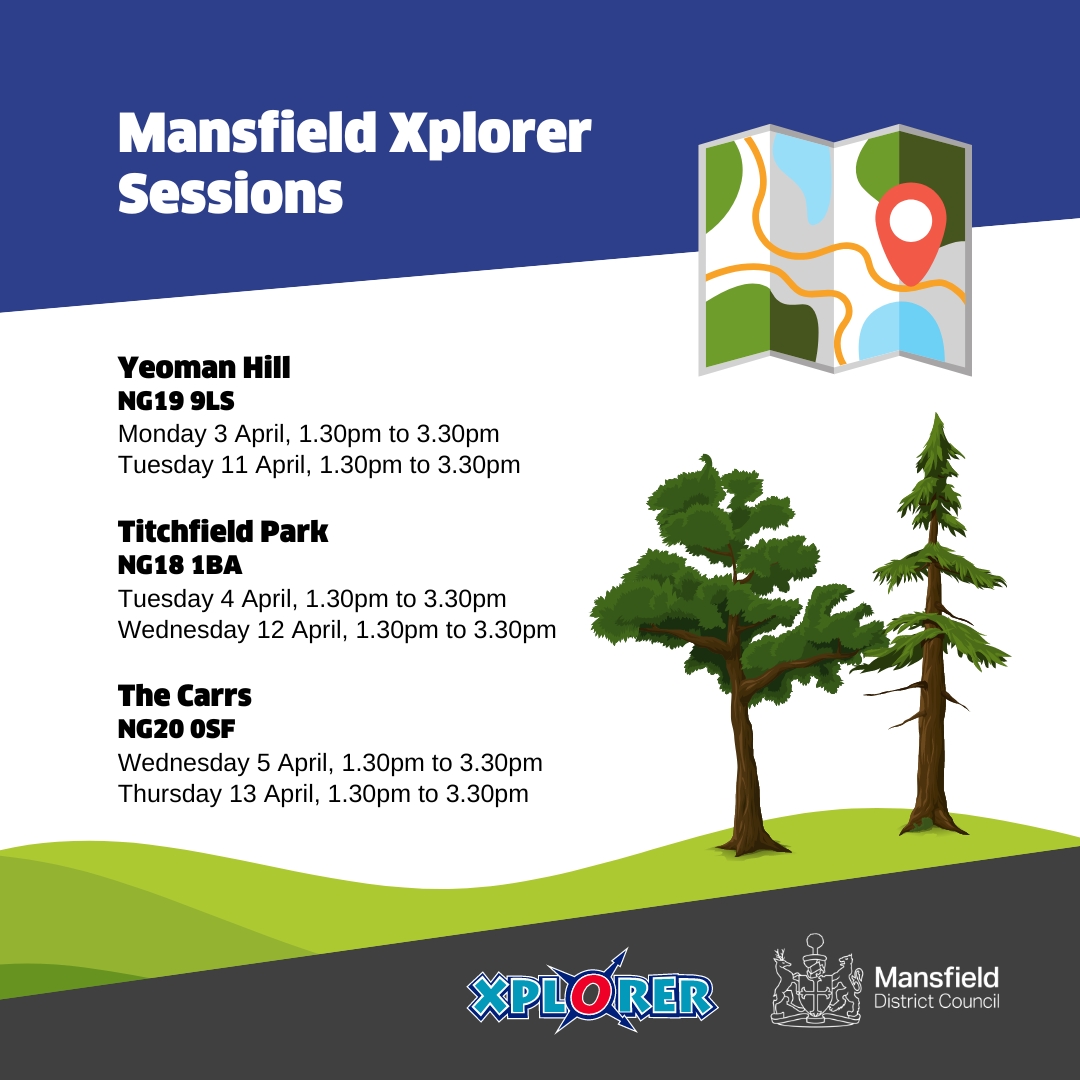 🧭Throughout April, we are offering Xplorer sessions, a free navigation challenge enabling families and children to explore our parks.

👉The first session takes place on April 3, at Yeoman Hill park from 1.30pm to 3.30pm. 

Find out more at xplorer.org.uk