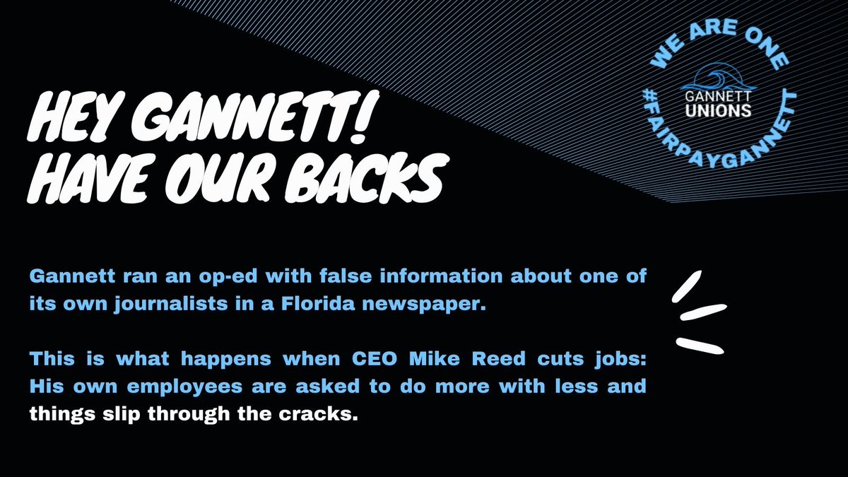 On Jan. 29, a @Gannett newspaper in Florida ran an op-ed with multiple fact errors written by a consultant targeting one of Gannett’s own journalists by name. 

It used inaccurate info to undermine Palm Beach Post investigative reporter Antigone Barton and her work on Big Sugar.