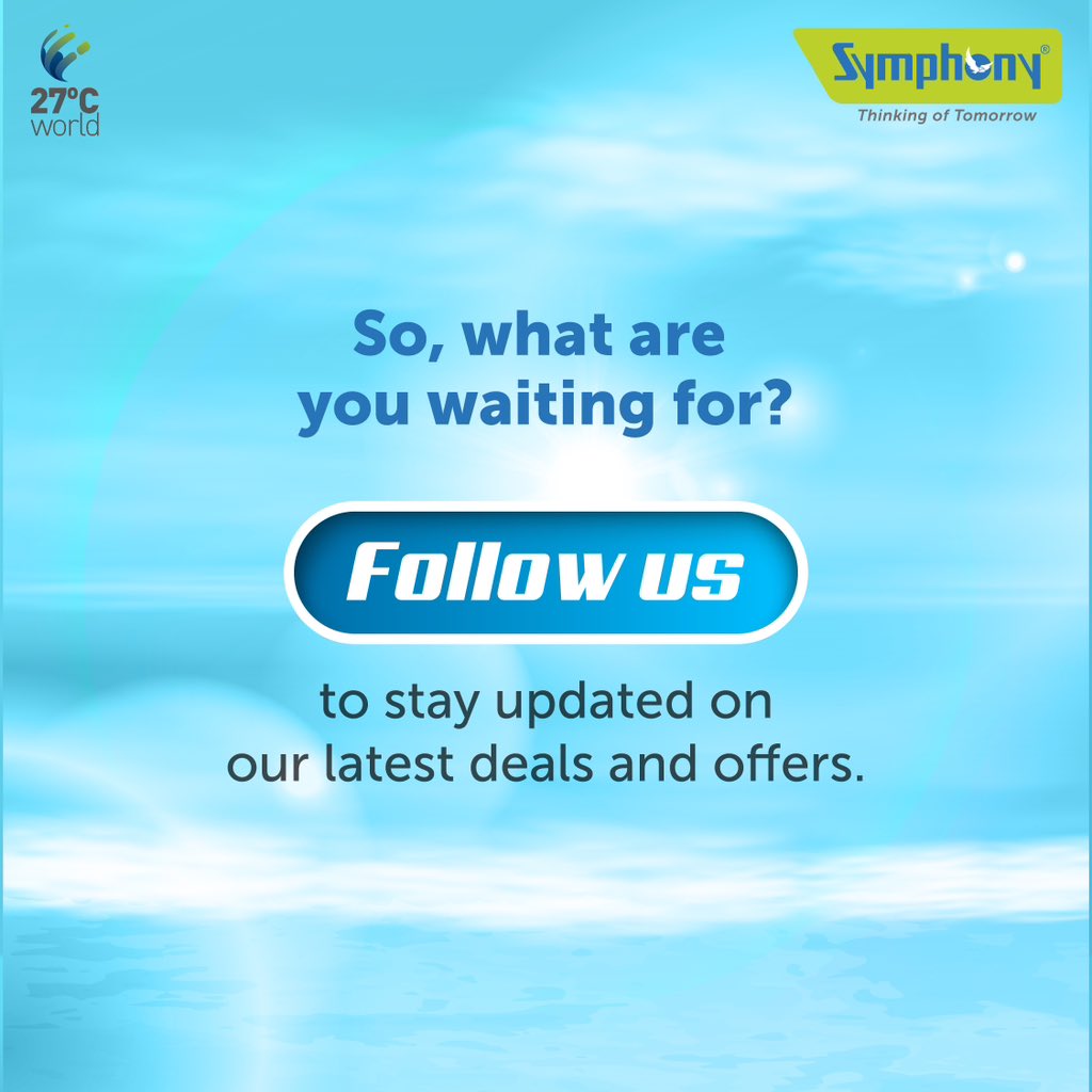 symphonylimited's tweet photo. Cool down your summer with the new-age air cooler that has it all!
Take advantage of the powerful features of Diet 3D 40i and enjoy the refreshing breeze all day long.
#SymphonyLimited #SymphonyAirCoolers #AirCoolers #FreshAir #CoolSummers #RefreshingSummers #ByeHeatWaves https://t.co/CAQEensicC