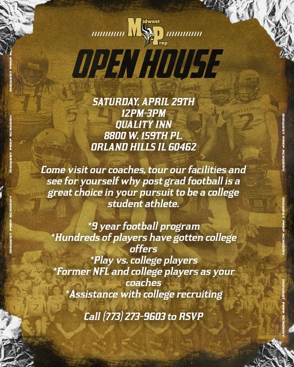 CoachTyRich74's tweet photo. Click link to Attend Midwest Prep Football Open House 2023.

https://t.co/g88pIhD6DR https://t.co/rGG9l7BfO0